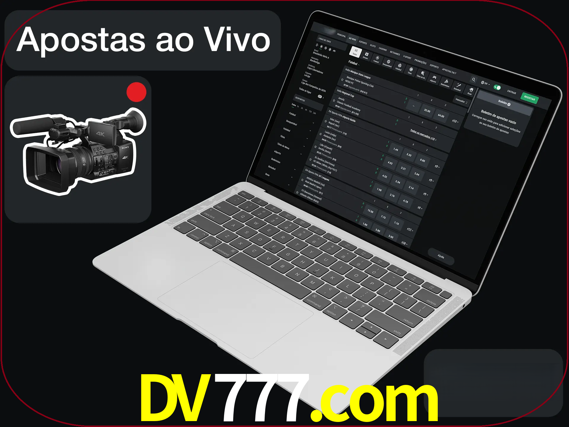 Aposte em formato ao vivo em nosso site.